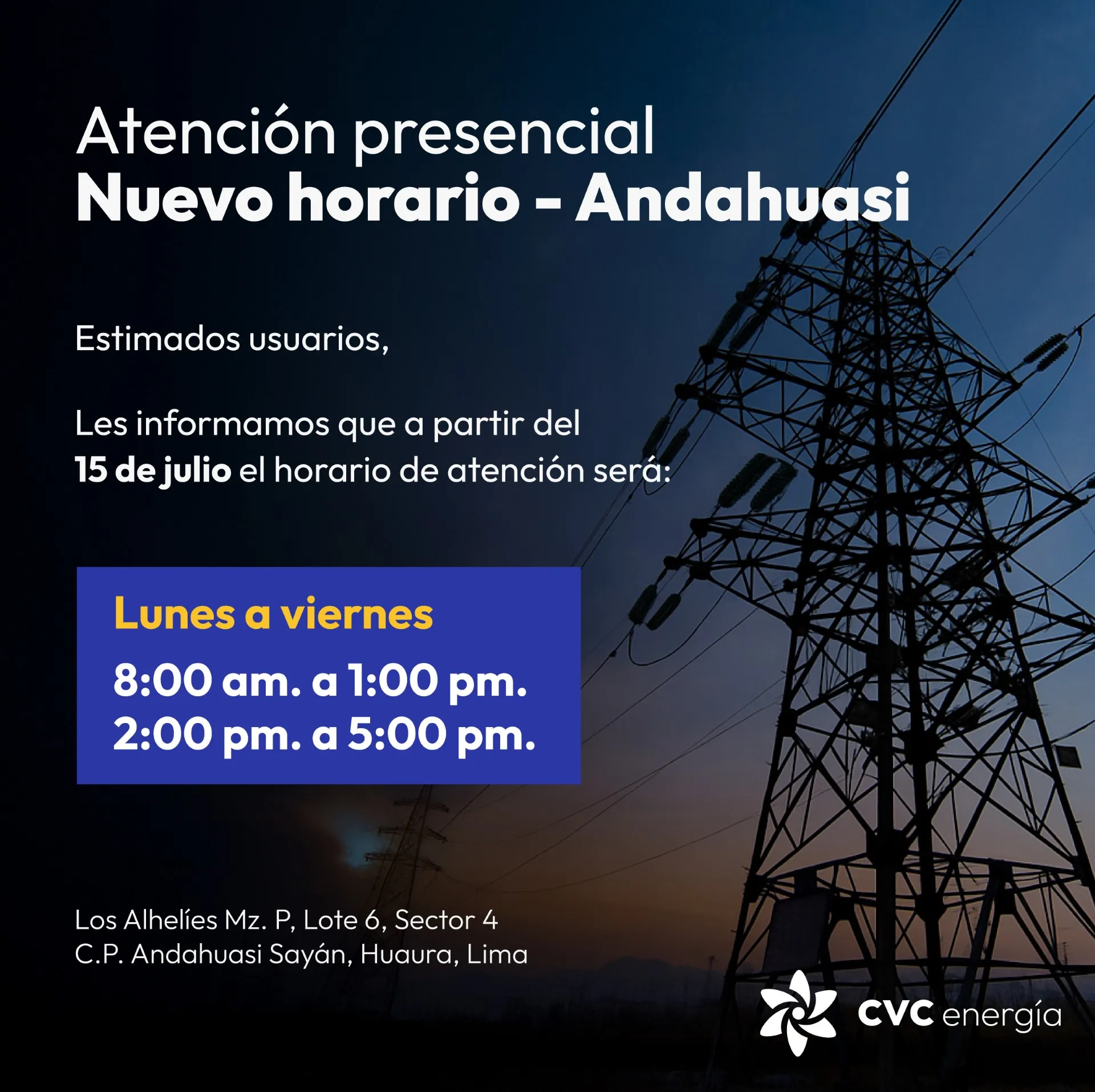 Horario de Andahuasi